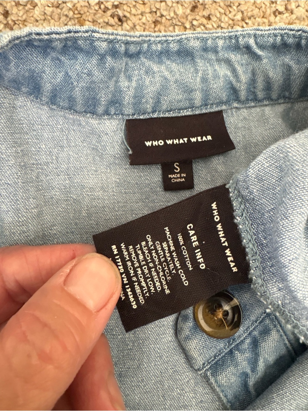 Who What Wear Light Blue Denim Button-Front Midi Dress with Tie Waist - Picture 8 of 12